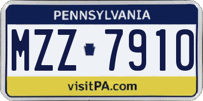 PA license plate MZZ7910