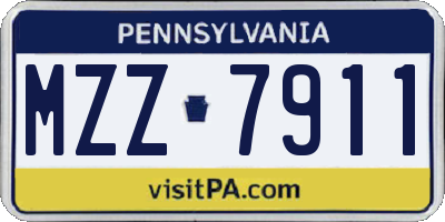 PA license plate MZZ7911