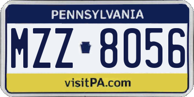 PA license plate MZZ8056