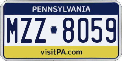 PA license plate MZZ8059