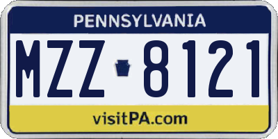 PA license plate MZZ8121