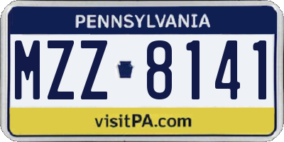 PA license plate MZZ8141