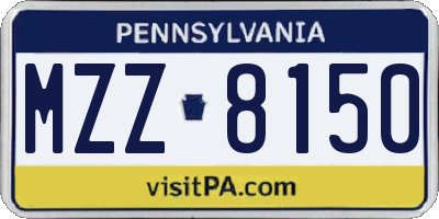 PA license plate MZZ8150