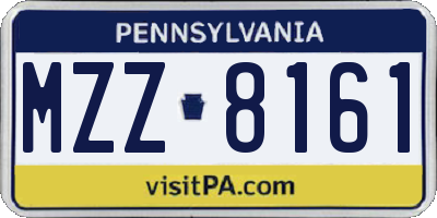 PA license plate MZZ8161