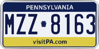 PA license plate MZZ8163