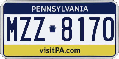 PA license plate MZZ8170