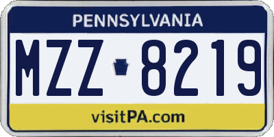 PA license plate MZZ8219