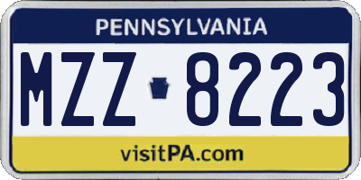 PA license plate MZZ8223