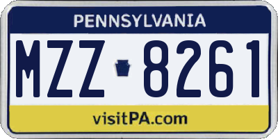 PA license plate MZZ8261