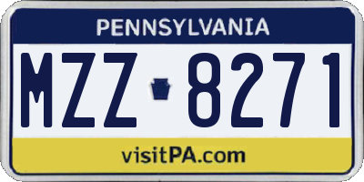 PA license plate MZZ8271