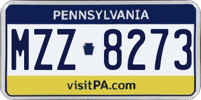 PA license plate MZZ8273