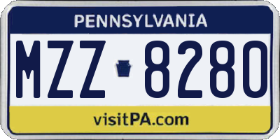 PA license plate MZZ8280