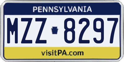 PA license plate MZZ8297