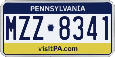 PA license plate MZZ8341