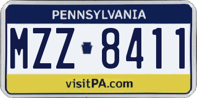 PA license plate MZZ8411
