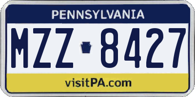 PA license plate MZZ8427