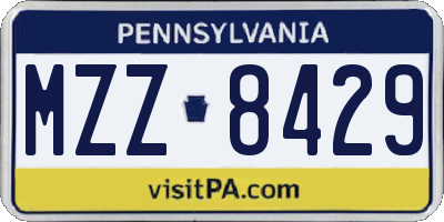 PA license plate MZZ8429