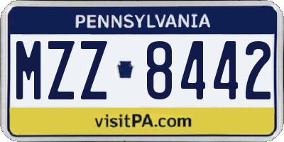 PA license plate MZZ8442