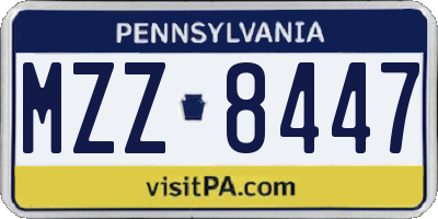 PA license plate MZZ8447