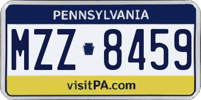 PA license plate MZZ8459