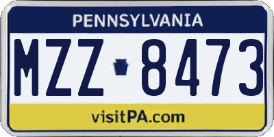 PA license plate MZZ8473