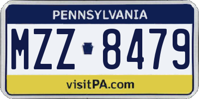 PA license plate MZZ8479
