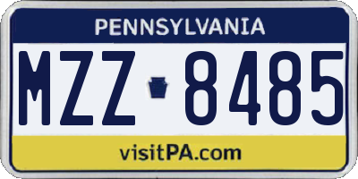 PA license plate MZZ8485
