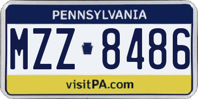 PA license plate MZZ8486