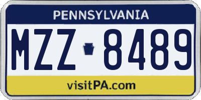 PA license plate MZZ8489
