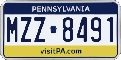 PA license plate MZZ8491
