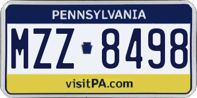 PA license plate MZZ8498
