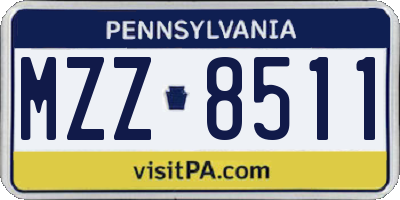 PA license plate MZZ8511