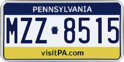PA license plate MZZ8515