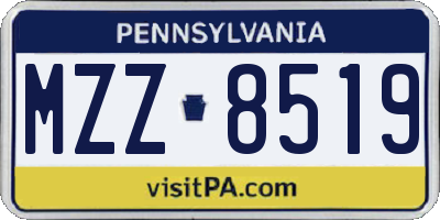PA license plate MZZ8519