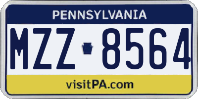 PA license plate MZZ8564