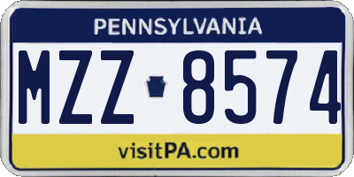 PA license plate MZZ8574