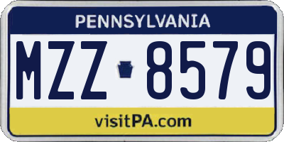 PA license plate MZZ8579