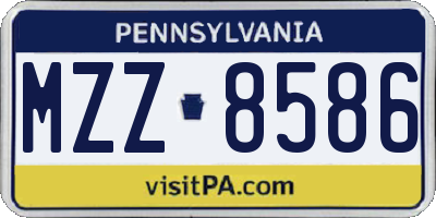 PA license plate MZZ8586