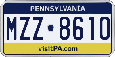 PA license plate MZZ8610