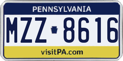 PA license plate MZZ8616