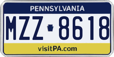 PA license plate MZZ8618