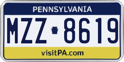 PA license plate MZZ8619