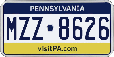 PA license plate MZZ8626
