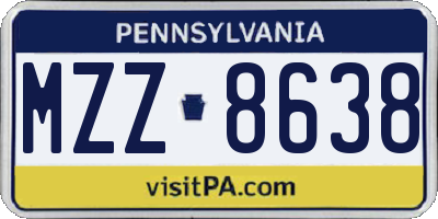 PA license plate MZZ8638