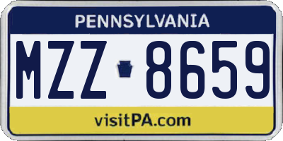 PA license plate MZZ8659