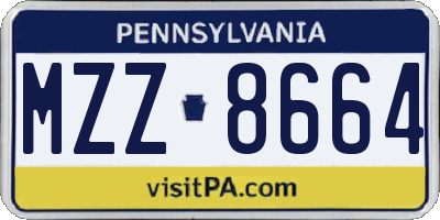 PA license plate MZZ8664