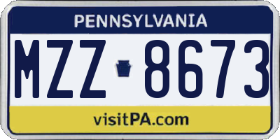PA license plate MZZ8673