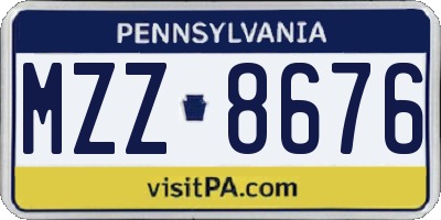 PA license plate MZZ8676