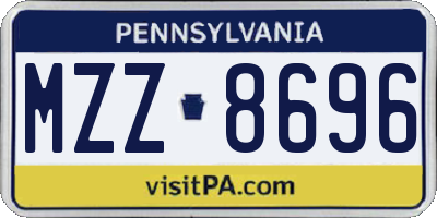PA license plate MZZ8696
