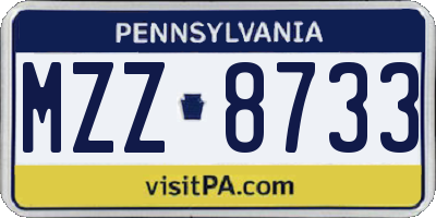 PA license plate MZZ8733